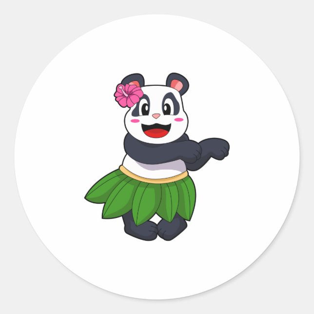 Panda at Ballet Dance Classic Round Sticker (Front)