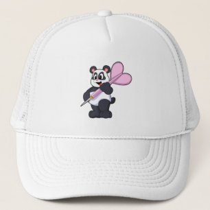 Panda at Darts with Dart Trucker Hat