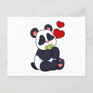 Panda at Eating of Leaves Postcard