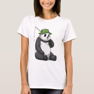 Panda at Fishing with Fishing rod T-Shirt