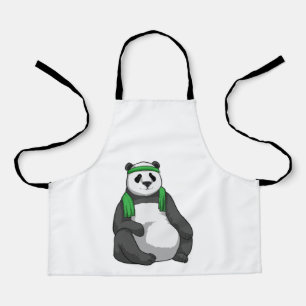 Panda at Fitness with Towel Apron