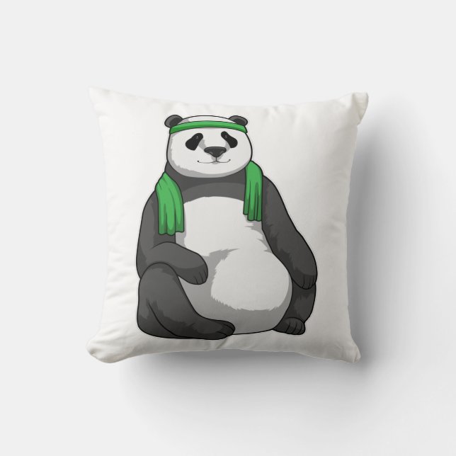 Panda at Fitness with Towel Cushion (Front)
