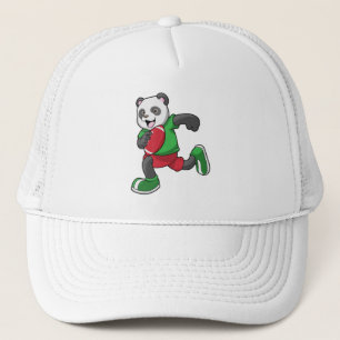 Panda at Football with Equipment Trucker Hat