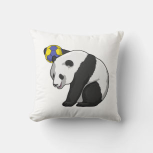 Panda at Handball Sports Cushion