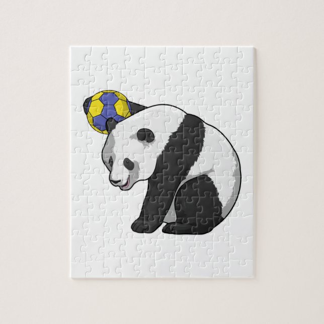 Panda at Handball Sports Jigsaw Puzzle (Vertical)