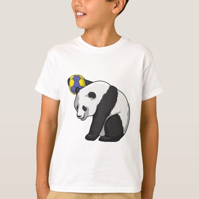 Panda at Handball Sports T-Shirt (Front)