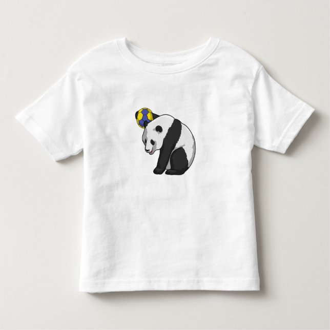 Panda at Handball Sports Toddler T-Shirt (Front)