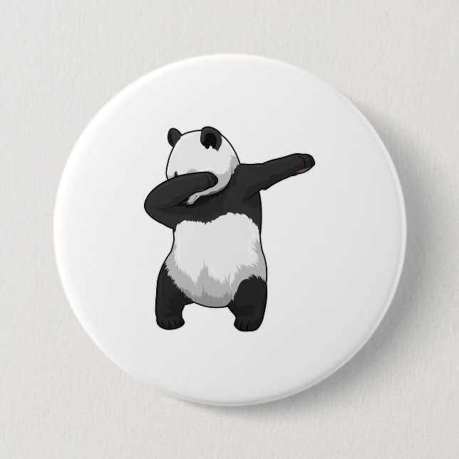 Panda at Hip Hop Dance Dab 7.5 Cm Round Badge (Front)