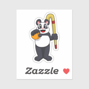 Panda at Hockey with Hockey bat