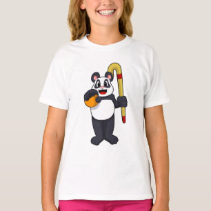 Panda at Hockey with Hockey bat T-Shirt