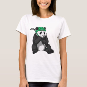 Panda at Ice hockey with Ice hockey stick T-Shirt