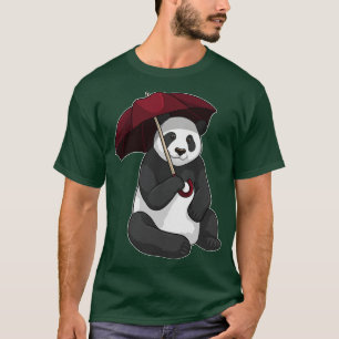 Panda at Rain with Umbrella T-Shirt