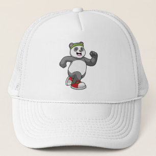 Panda at Running with Headband Trucker Hat