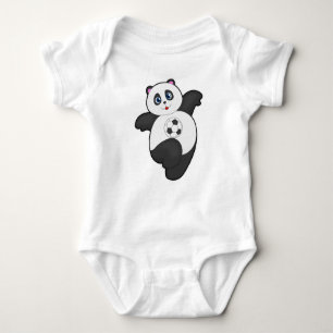 Panda at Soccer Sports Baby Bodysuit