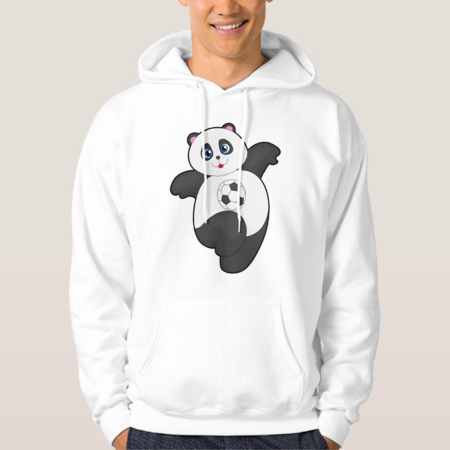 Panda at Soccer Sports Hoodie (Front)