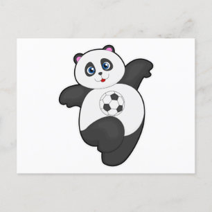 Panda at Soccer Sports Postcard