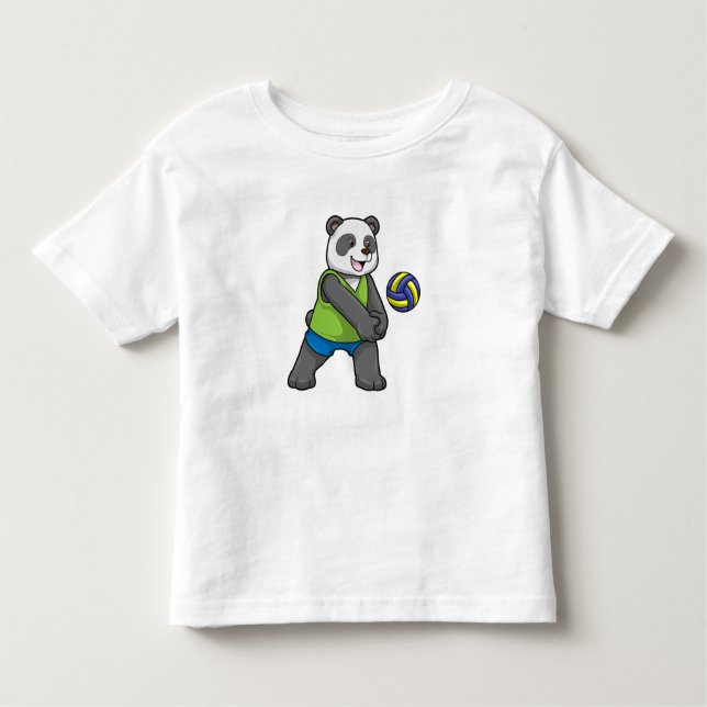 Panda at Sports with Volleyball Toddler T-Shirt (Front)