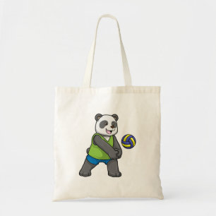 Panda at Sports with Volleyball Tote Bag