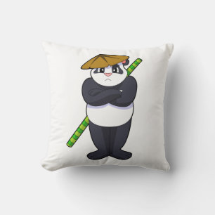 Panda at Stick fight Martial arts.PNG Cushion