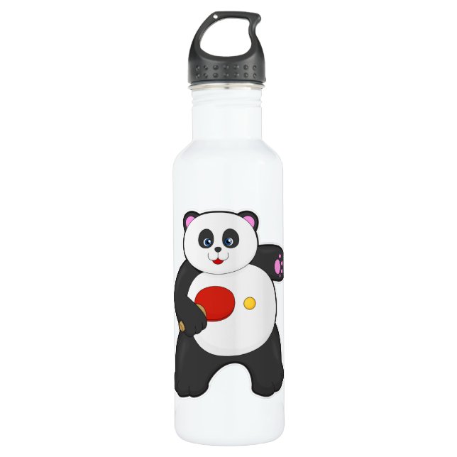 Panda at Table tennis with Table tennis racket 710 Ml Water Bottle (Front)