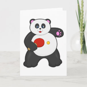 Panda at Table tennis with Table tennis racket Card