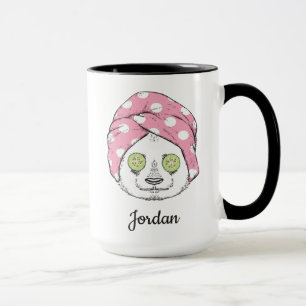 Panda At The Spa   Add Your Name Mug