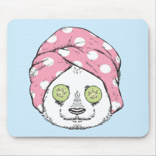 Panda At The Spa Mouse Pad
