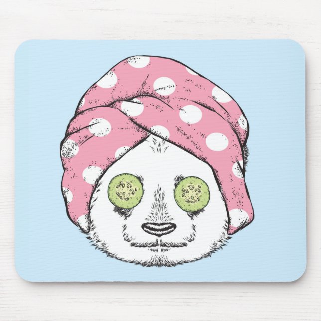 Panda At The Spa Mouse Pad (Front)