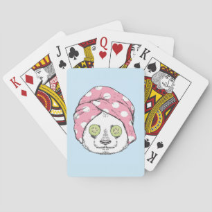 Panda At The Spa Playing Cards