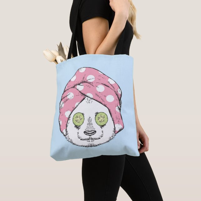 Panda At The Spa Tote Bag (Close Up)
