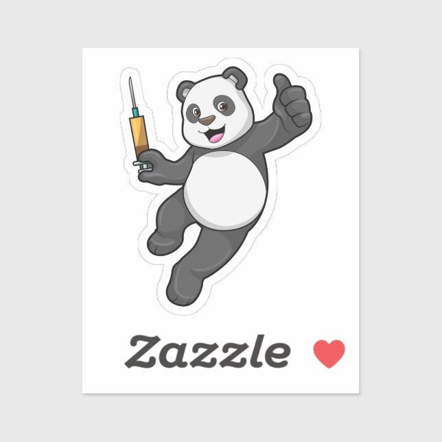 Panda at Vaccination with Syringe (Sheet)