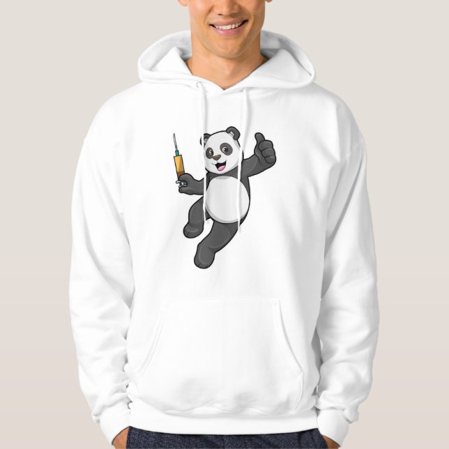 Panda at Vaccination with Syringe Hoodie (Front)