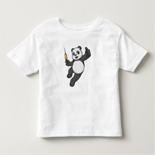 Panda at Vaccination with Syringe Toddler T-Shirt