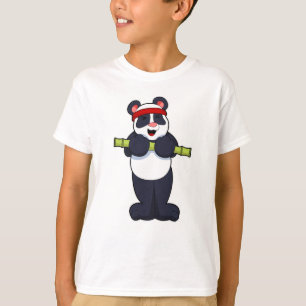 Panda at Work out with Bamboo Weight T-Shirt