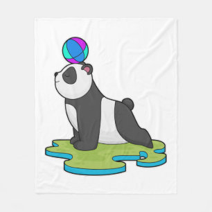 Panda at Yoga Fitness Fleece Blanket