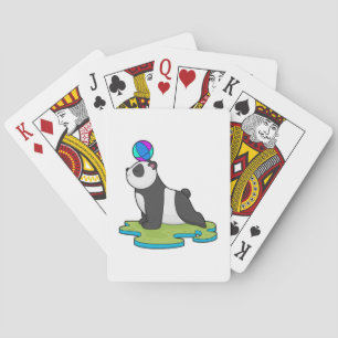 Panda at Yoga Fitness Playing Cards