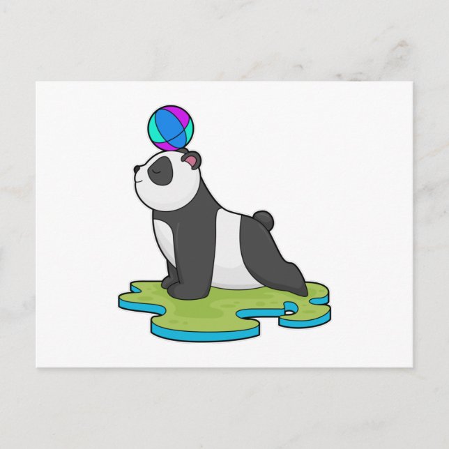 Panda at Yoga Fitness Postcard (Front)