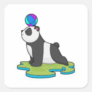 Panda at Yoga Fitness Square Sticker