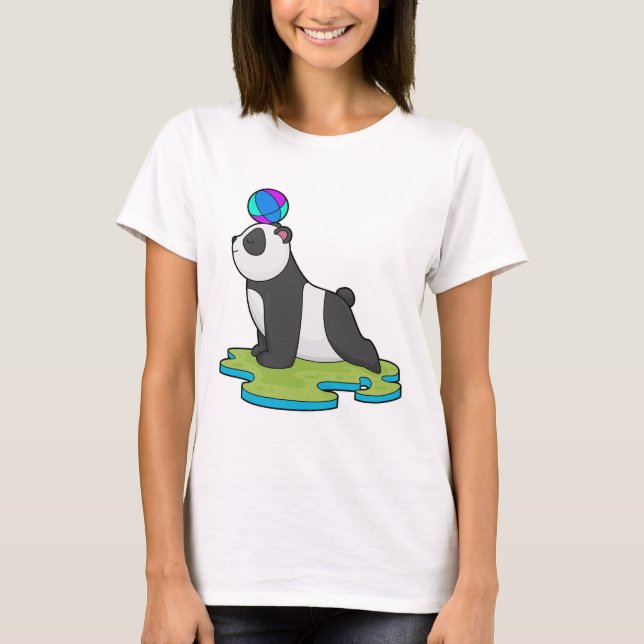 Panda at Yoga Fitness T-Shirt (Front)