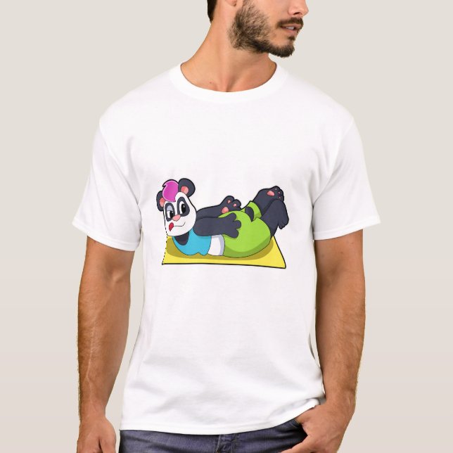 Panda at Yoga on Yoga mat T-Shirt (Front)