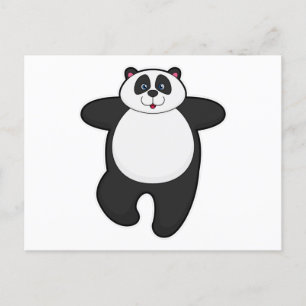 Panda at Yoga Stretching exercise Postcard
