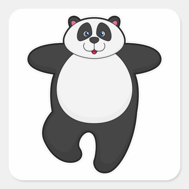 Panda at Yoga Stretching exercise Square Sticker (Front)