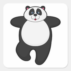 Panda at Yoga Stretching exercise Square Sticker