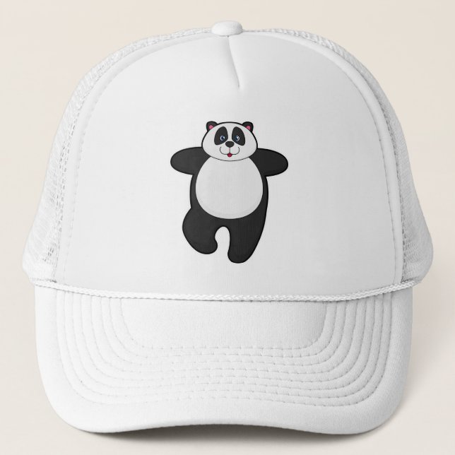 Panda at Yoga Stretching exercise Trucker Hat (Front)