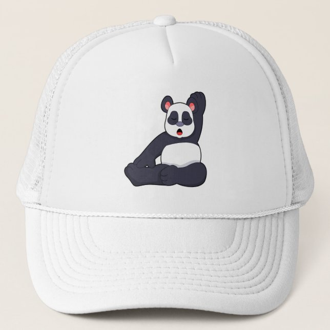 Panda at Yoga Stretching exercises Trucker Hat (Front)