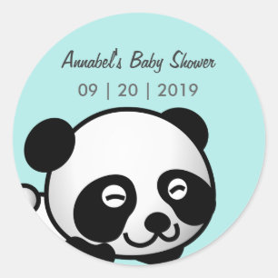 Panda Baby Shower Classic Round Sticker