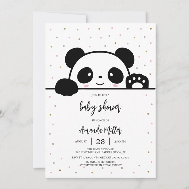 Panda Baby Shower Invitation (Front)