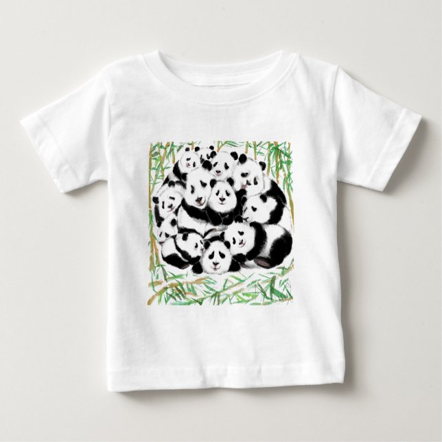Panda Baby T-Shirt Happy Pandas (Front)