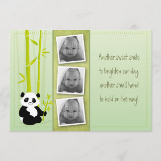 Panda bamboo - Birth announcement card