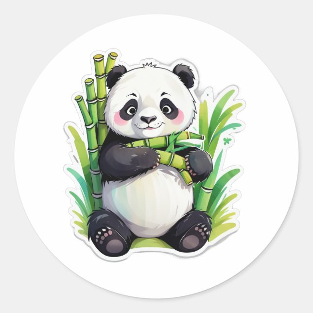Panda Bamboo Hug Sticker (Front)